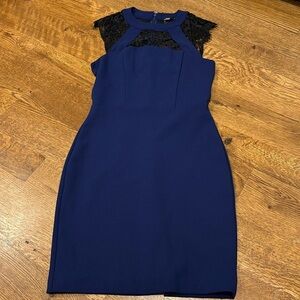 Express Women’s Midi Dress Black and Blue Size 0